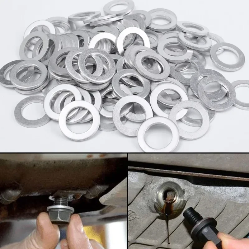 M14 Car Sealing Gasket Aluminum Screw Washer Auto Engine Bottom Oil Drain Screw Sealing Gasket Accessories For Honda 94109-14000 oil drain plug gasket oil drain plug seal washer sealing washers
