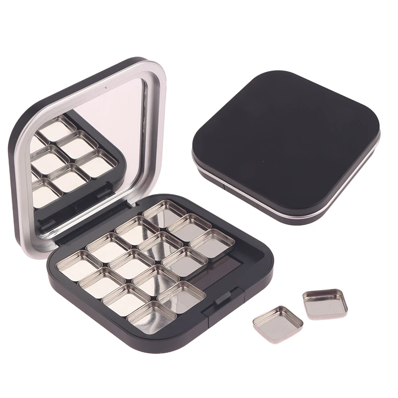 Matte Black Empty Magnetic Eyeshadow Palette, Refillable Makeup Case with Mirror and 16... - SKU MEP02156 - UGI Packaging