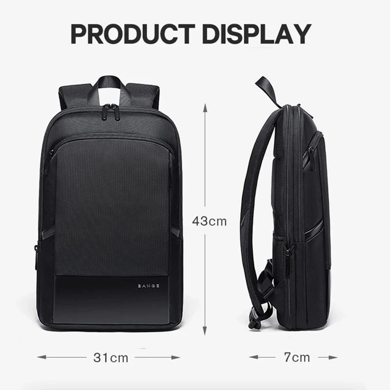 Comprar Mochila delgada de viaje para ordenador portátil para hombre,  Mochila fina de 15,6 pulgadas, Mochila para trabajo de oficina, Mochila de  negocios, Mochila negra Unisex