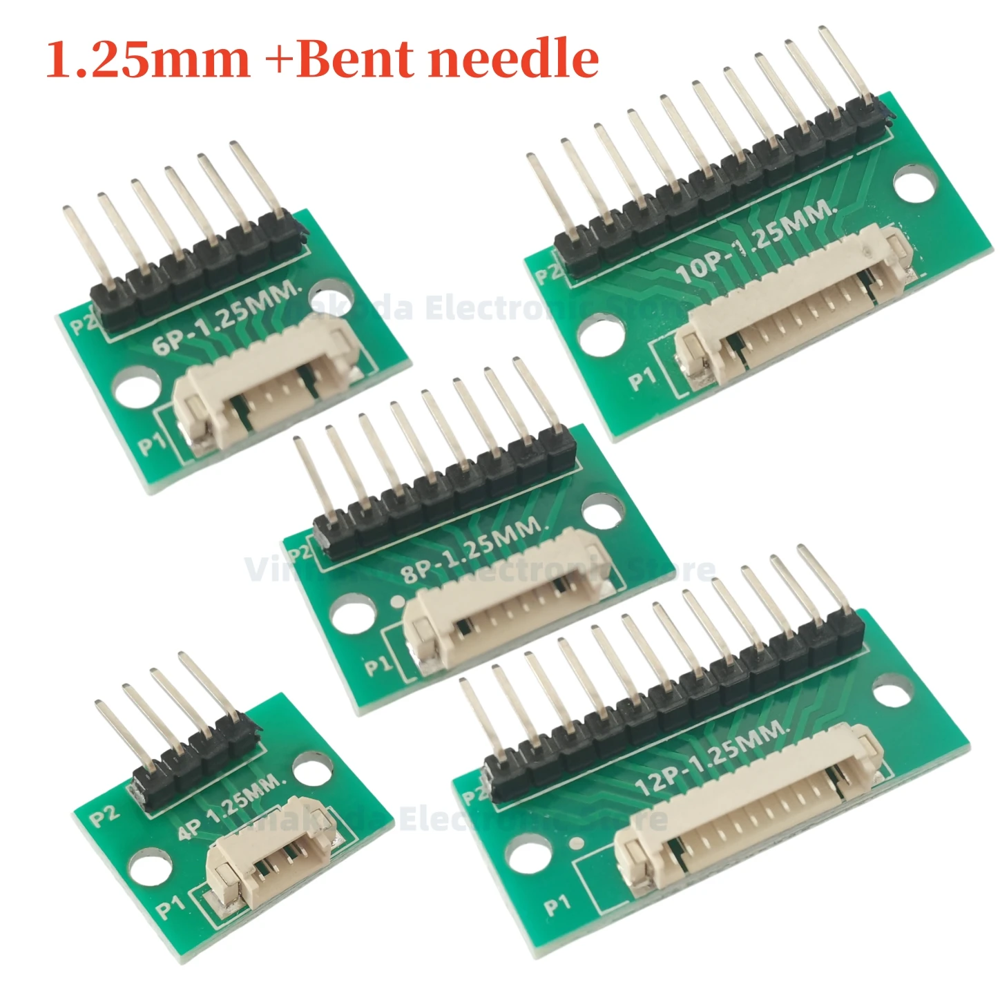 1/2/5PCS 1.25 To Dip2 54 회로 기판 1.25mm 간격 수평 접착식 터미널 소켓 테스트 보드 4P 6P 8P 10P 12P 어댑터 보드