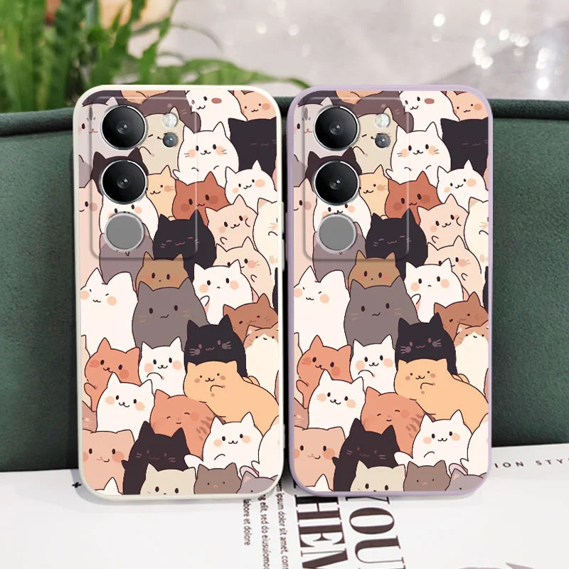 Cute Stacking Cat Silicone Phone Case Cover