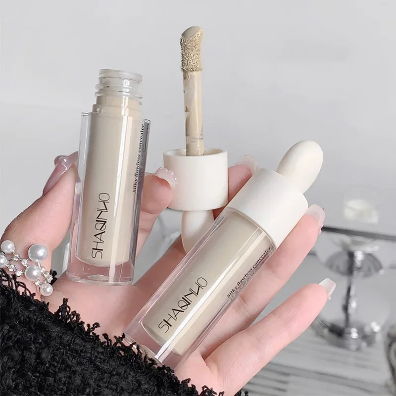 3 Colors Silky Traceless Concealer Cover Acne Marks Spots Scarring Dark Eye Circles Face Whitening Concealer Brightening Skin 4