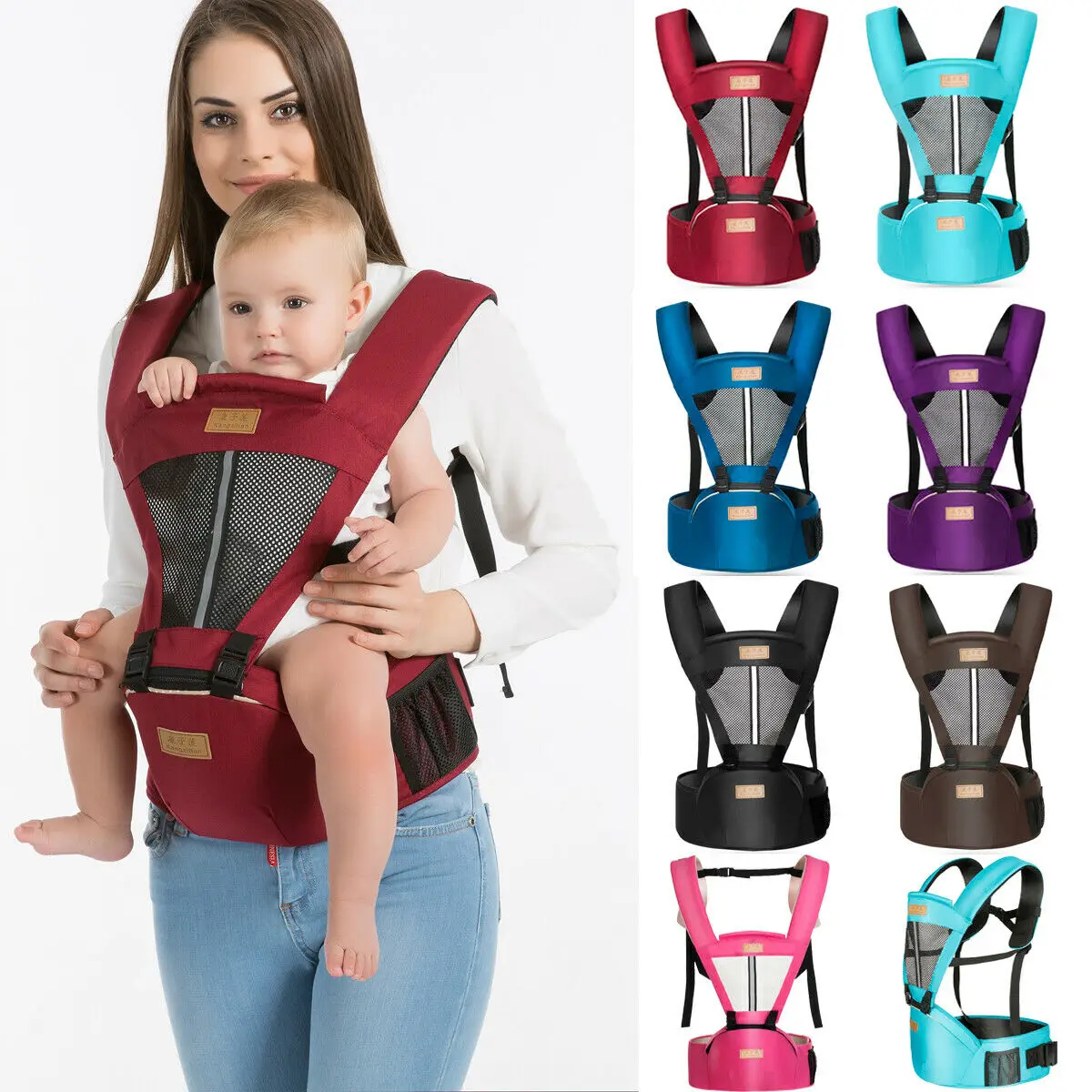 Baby hip seat Baby carrier sling Baby carrier Newborn Baby Carrier Kangaroo Toddler Sling Wrap Portable Infant Hipseat Soft Breathable Adjustable 0-36 Months