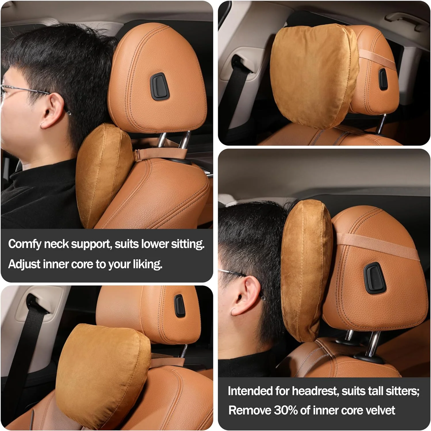 Memory Cotton Car Headrest Neck Support For Car Supplies Seat Class Soft Universal Adjustable Car Pillow Neck Rest Cushion
