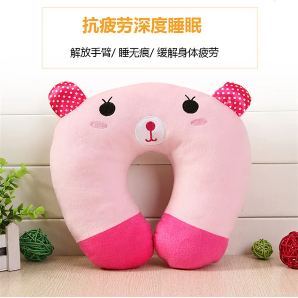 Cute Cartoon Animals U Shaped Pillow Travel Car Head Neck Rest Pillow Support Head Rest Cushion Panda Cat Bear Rabbit Pig 2023 4