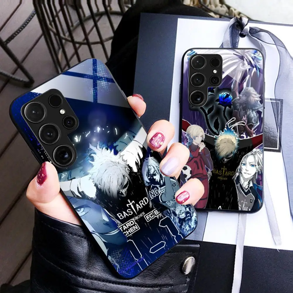 Luxury Colorful Glass Phone Case Featuring Blue Lock Michael Kaiser Design