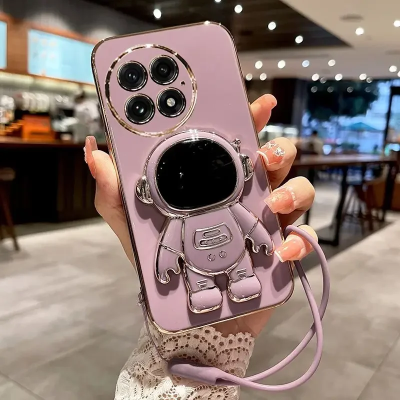 Luxury Electroplating Astronaut Case with Lanyard - Soft Silicone Cover