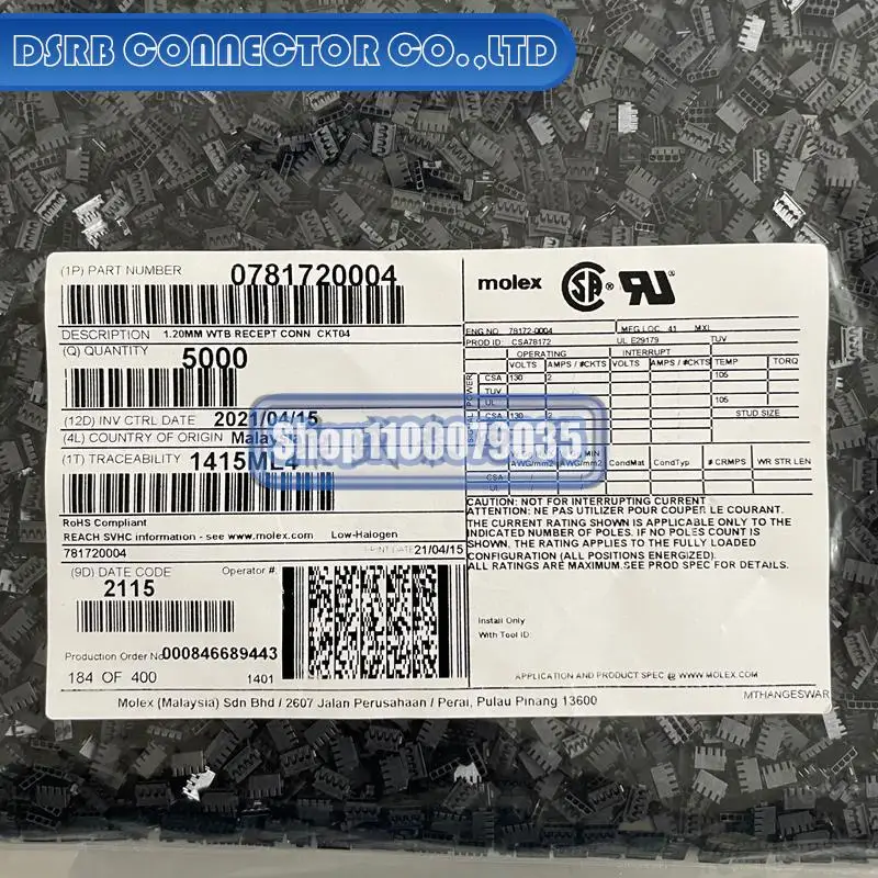 

5000pcs/lot new and original 78172-0004 781720004 4P