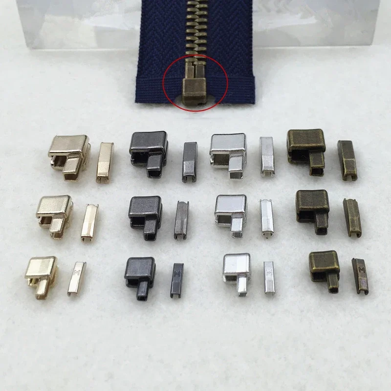Meetee 1set 3# 5# 8# Nylon Resin Metal Zipper Stopper Open-end Zippers Slider Socket Repair Insert Box Set Tool Replacement Kits