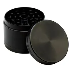 4-Layer Zinc Alloy Herb Grinder and Spice Crusher (Black)