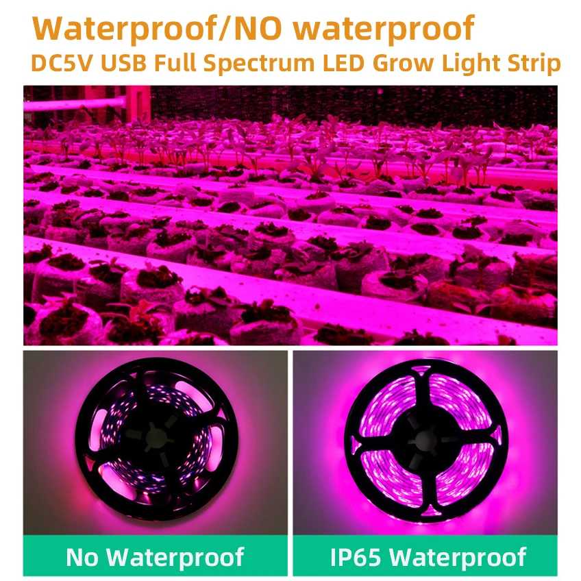 LED Grow Light Grow Light LED Plant Grow Strip Light USB 5V Full Spectrum Plant Growth Light For Hydroponics