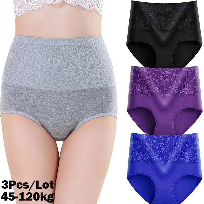 Mutandine taglie forti Biancheria intima addominale a vita alta da donna Slip senza cuciture in cotone Mutande per ragazze Biancheria sexy per donna L-5XL