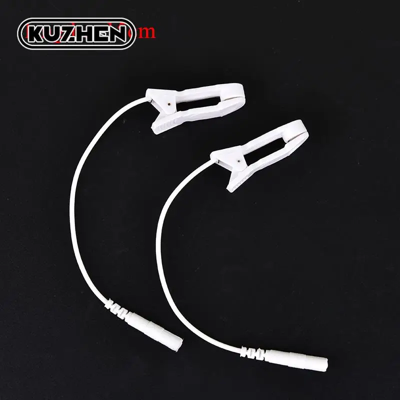 Ear Pain Relief Clip 2pcs 2.0mm tens electrode lead wire connecting cable