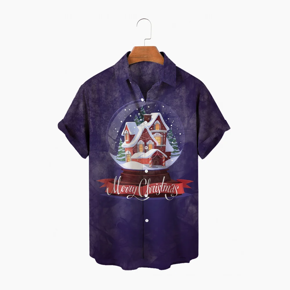 Men-s-Short-Sleeve-Shirts-Casual-Loose-Santa-Hawaiian-Shirts-Button ...