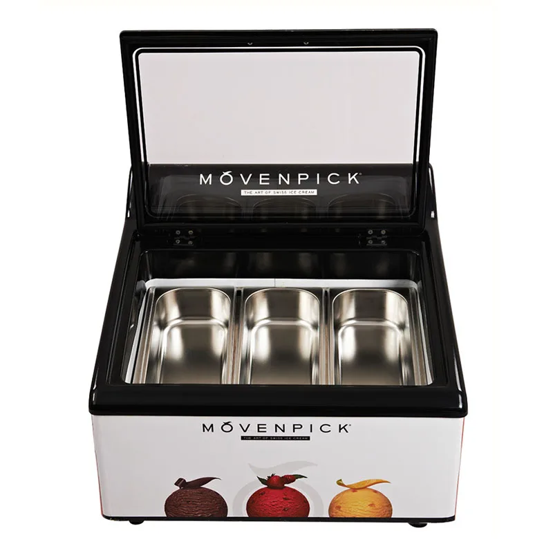 Version Ice Cream Freezer Desktop RefrigeratorFrozen Dessert Display Refrigerator Counter Cabinet