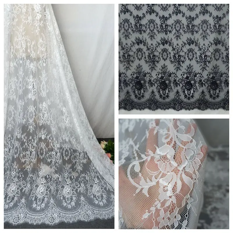 Width 150CM High-quality Handmade DIY Clothing Accessories Curtain Decoration Eyelash Lace Fabric