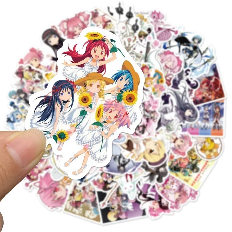 50 шт. наклейки Puella Magi Madoka Magica TV Аниме фигурки Kaname Catoon милые девушки чемодан