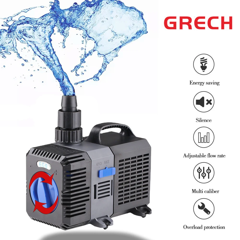 

Ultra-Quiet Submersible Water Fountain Pump Filter Fish Pond Aquarium Water Pump Tank Fountain 10W-140W