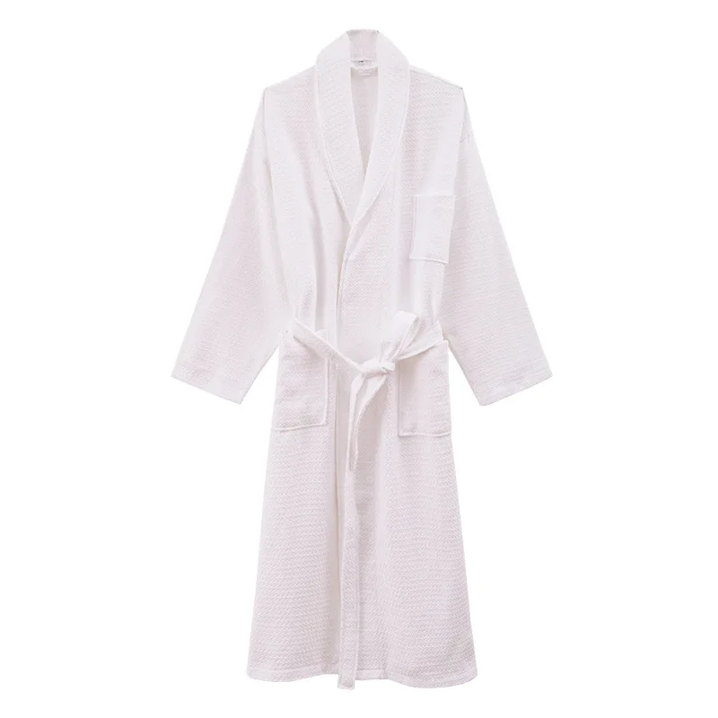 Japan Style 100%Cotton Waffle Kimono Robes Unisex Lovers Soft Bath Robe Men&Women Nightrobe Sleepwear Male Casual Home Bathrobe