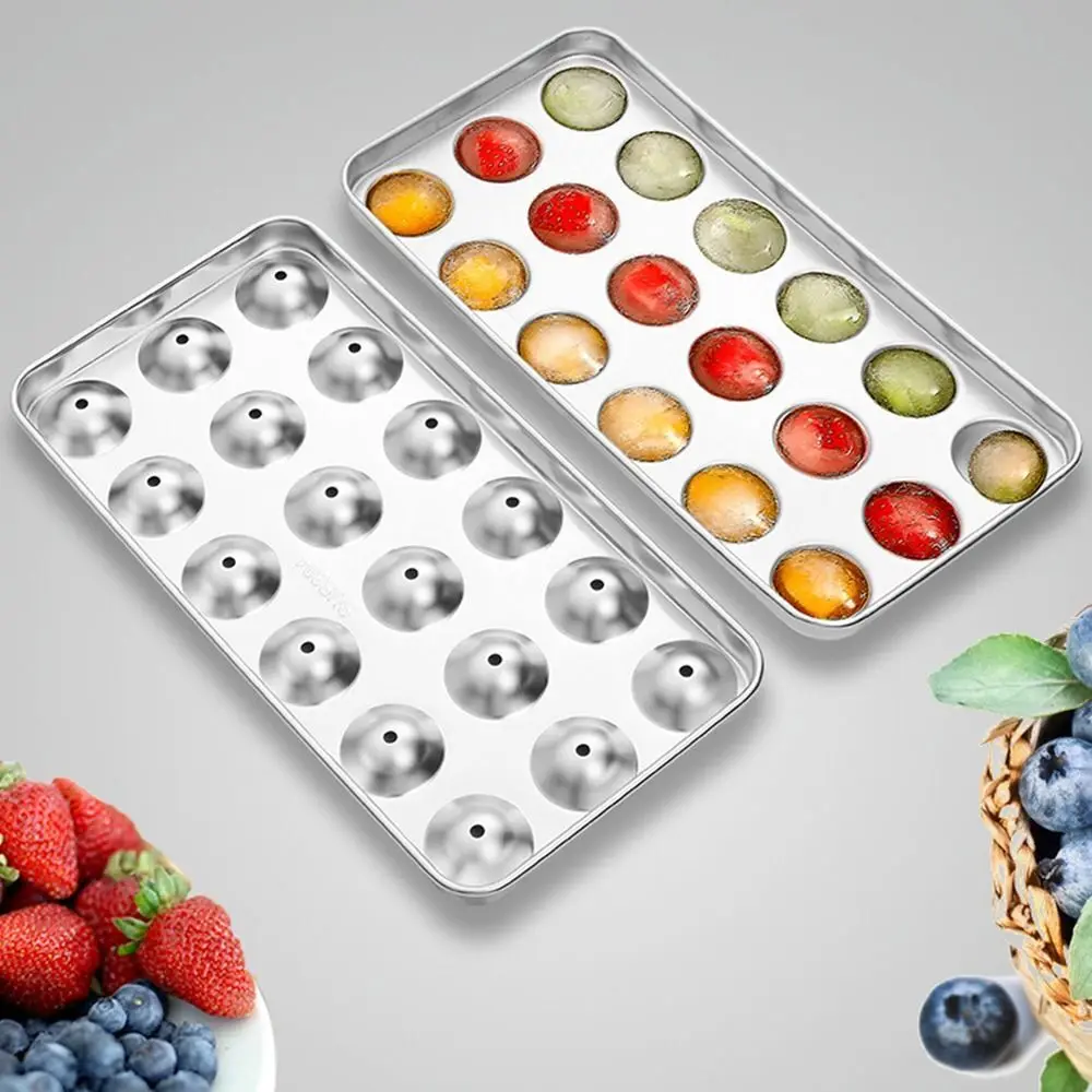 

Stainless Steel DIY Round Ice Hockey Mold New Silver Convenient Ice Ball Mold Practical Kitchen Tool Sphere Molds