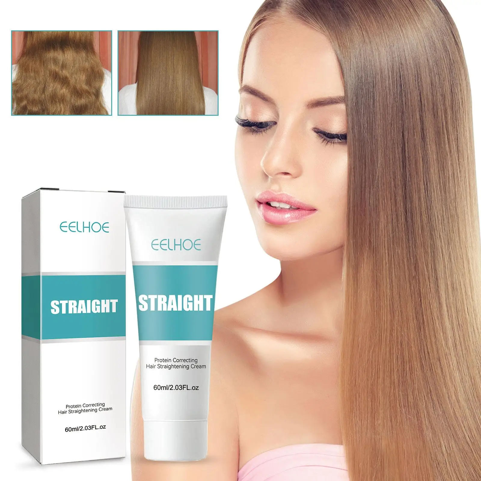 Keratin Hair Straightening Cream 60ml Professional Damaged Treatment Faster Smoothing Curly Hair Care Protein Correction Cream