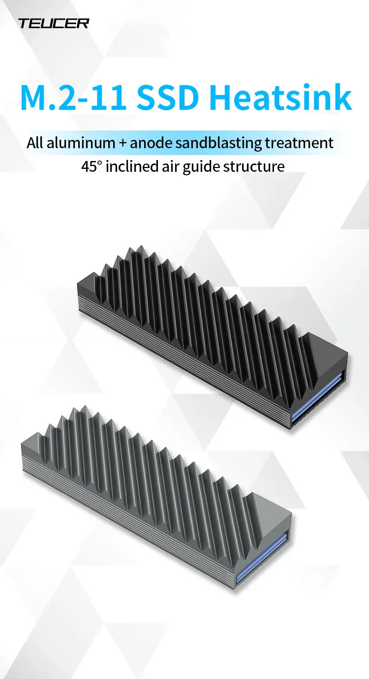 TUECER M.2 2280 NVMe SSD Aluminum Double-Sided Heat Sink with Silicone Thermal P