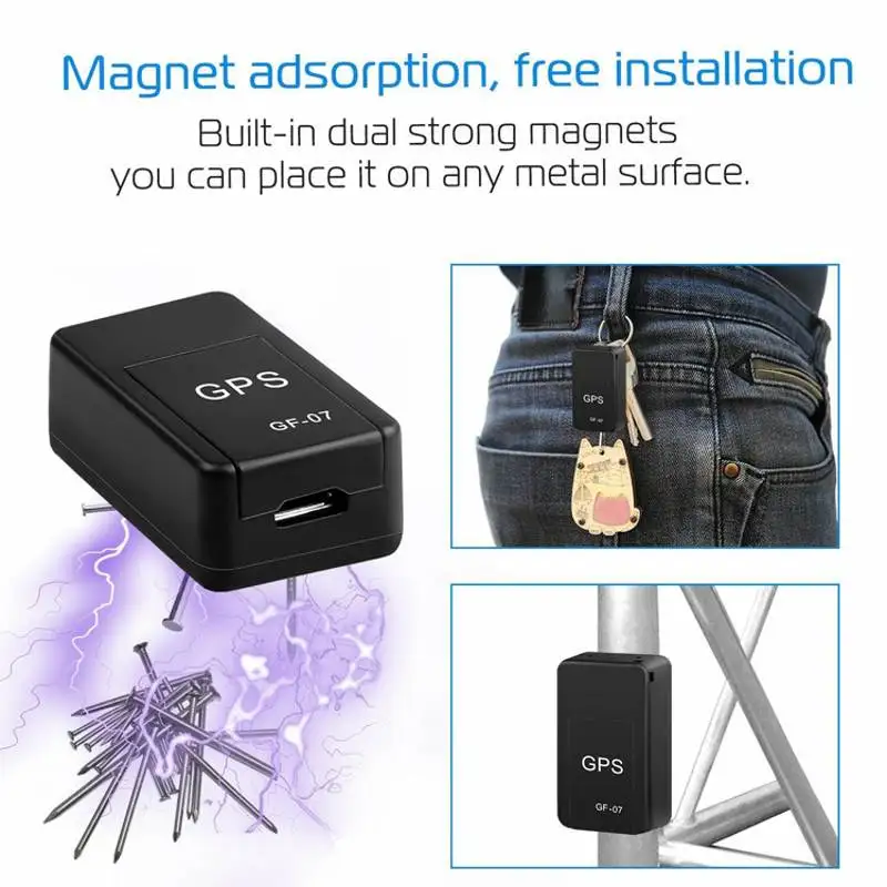 GPS GF-07 Car Mini Tracker Waterproof Builtin Battery SIM Card Locator Magnetic Fixed Antitheft Tracker gps tracker car tracker Car Accessories