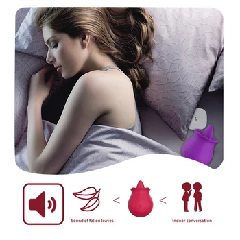 Rose Vibrators with Tongue Licking Vibrators Women G Spot Nipple Stimulation Rechargeable Clitoral Vibrator Stimulation Sex Toy 6