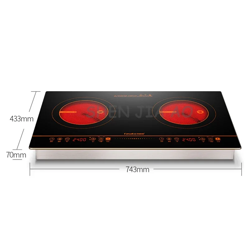 Double Electric Stove Infrared light Wave Heating Double Cooker ceramic hob kitchen equipment 220V 2400W 2