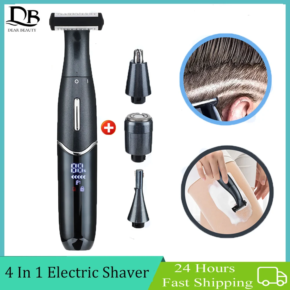 4 in 1 Electric Shaver For Men Eyebrow Nose Hair Trimmer Razor Shaving ...