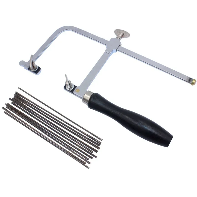 Professional Jeweler's Saw Set Jewelry Tools Frame Wooden Pin Clamp Wood Metal