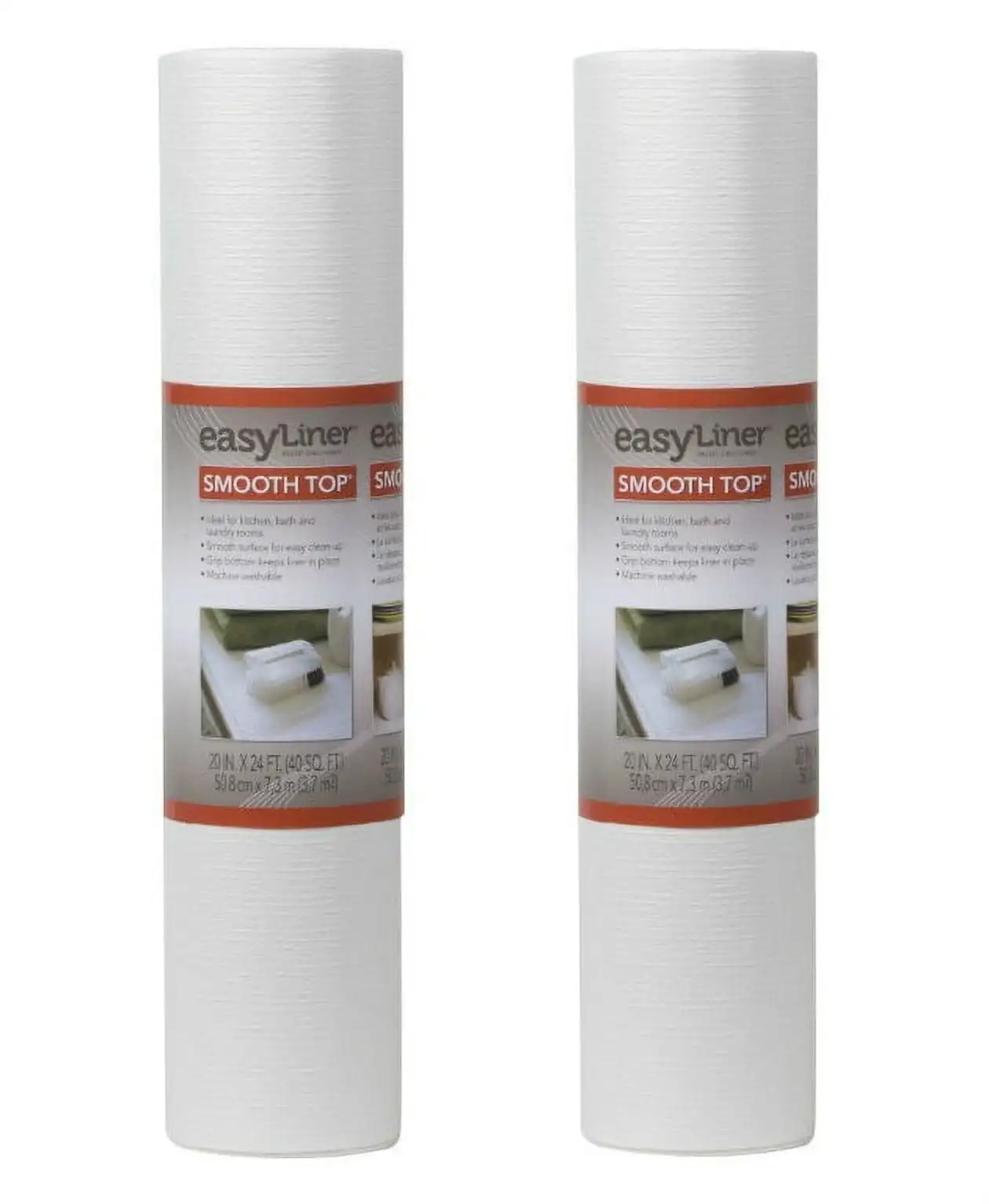 

Duck 281872 Smooth Top Easy Non-Adhesive 20 in. x 24 ft. Shelf Liner, White, 2 Count