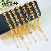 Nigeria Bridal Wedding Bracelet 21k Gold Plated Arabian Islamic Noble Hand Chains Dubai Muslim Women Event Party Daily Jewelry