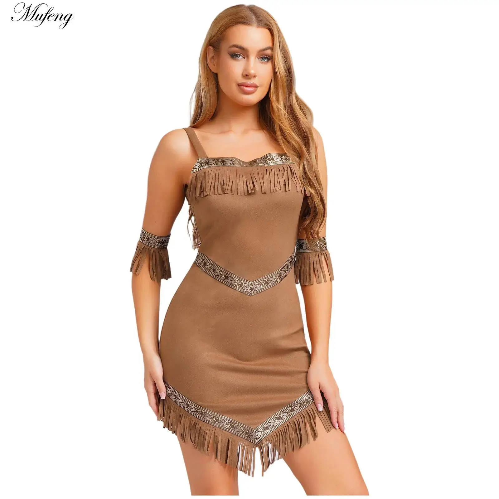 Disfraz de princesa india nativa para mujer, vestido de