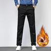 2024 Pants Men Winter Cotton Straight Stretch Trouser Male Classic Casual Work Business Fleece Warm Formal Office Quality Classy 4