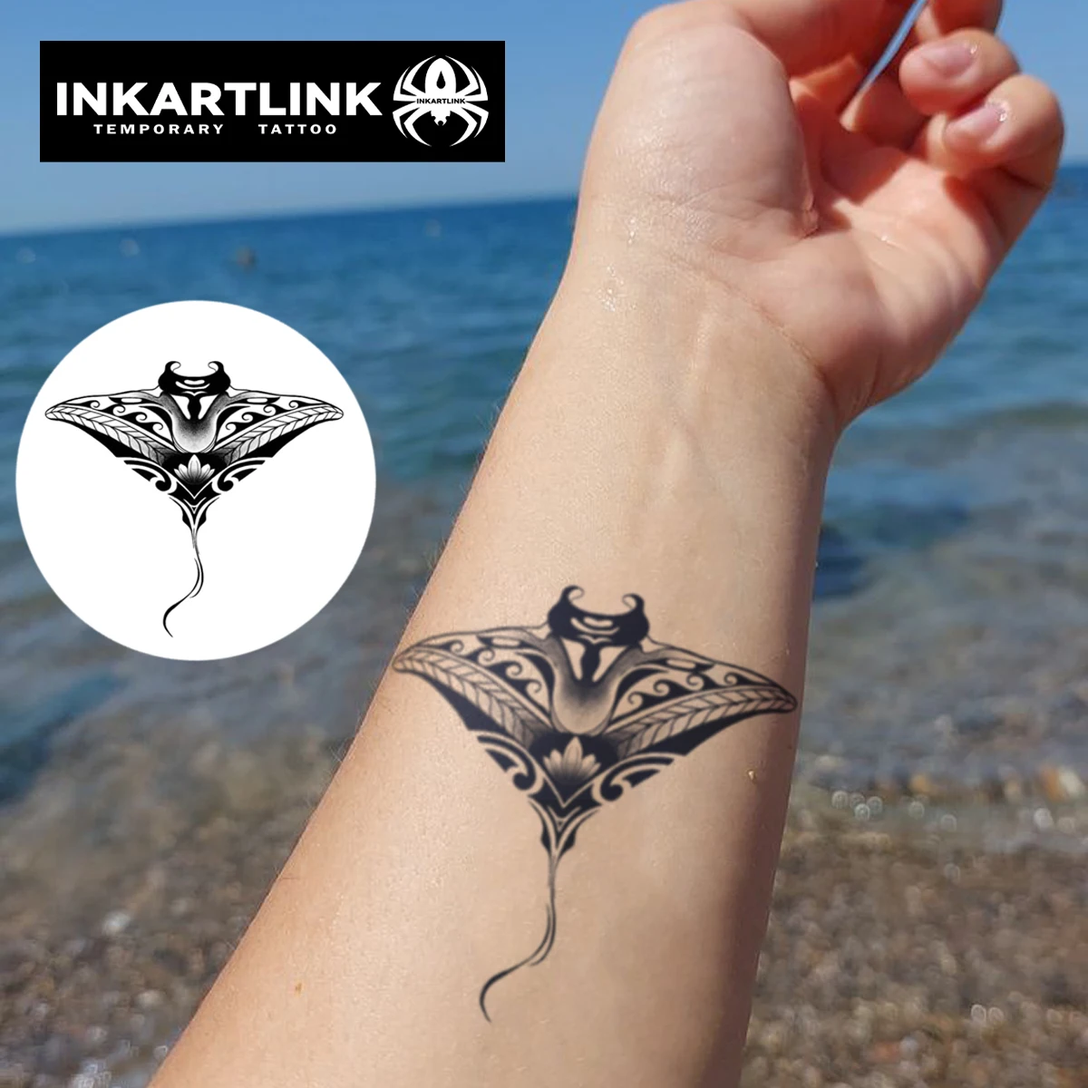 Manta Ray Stencil, 9 X 6 Inch - Maori Tribal Tattoo Stingray Devil Fish