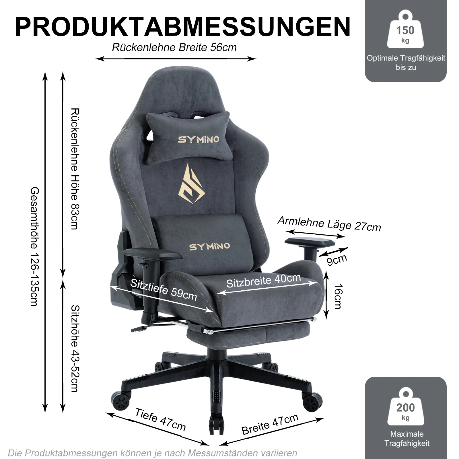 Symino Gaming Chair, Ergonomic Gamer Chair with Footrest