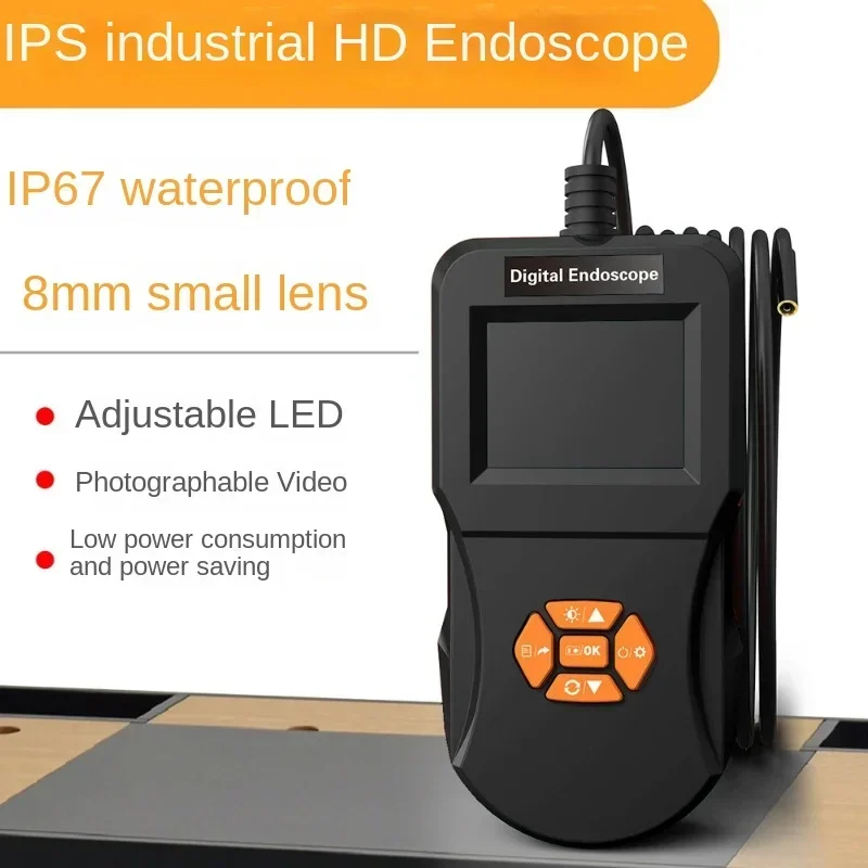 2.4-inch ISP high-definition industrial endoscope, photo and video hard-wired pipe inspection mirror, 8MM car maintenance