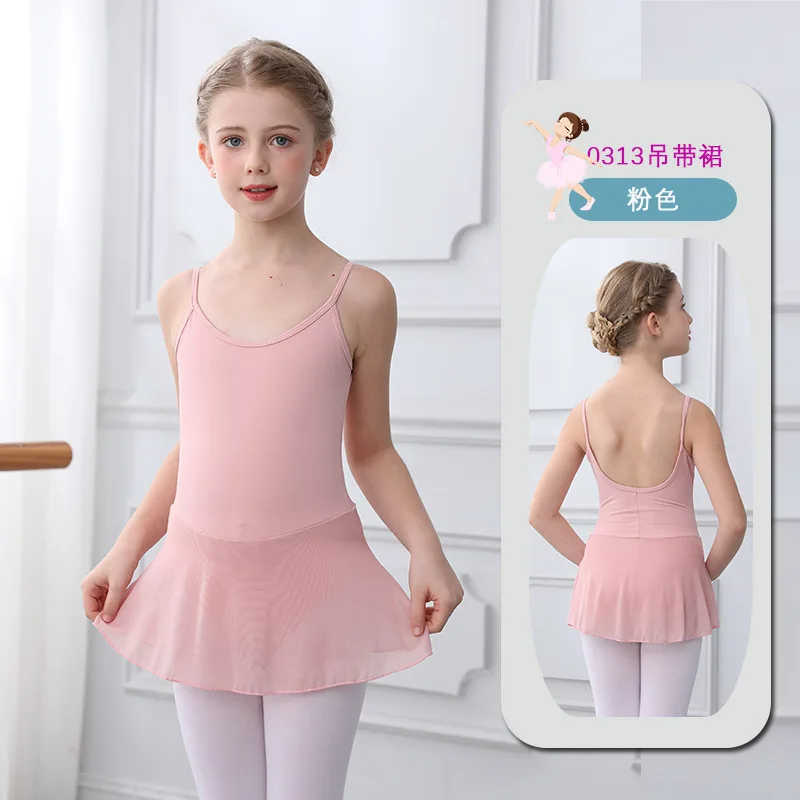 TiaoBug Girls Ballet Leotard Dress | Backless Dance Outfit | Cotton Lyrical Gymnastic Wear | Sizes 3-16 Years