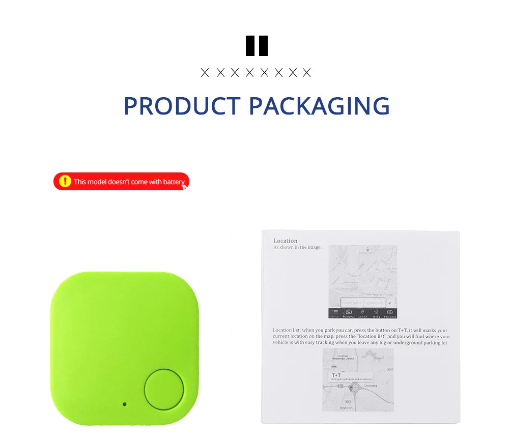 Mini GPS Tracker Bluetooth 5.0 Anti-Lost Device Square Cat Dog Pet Kids Bag Wallet Tracking for IOS/Android Smart Finder Locator