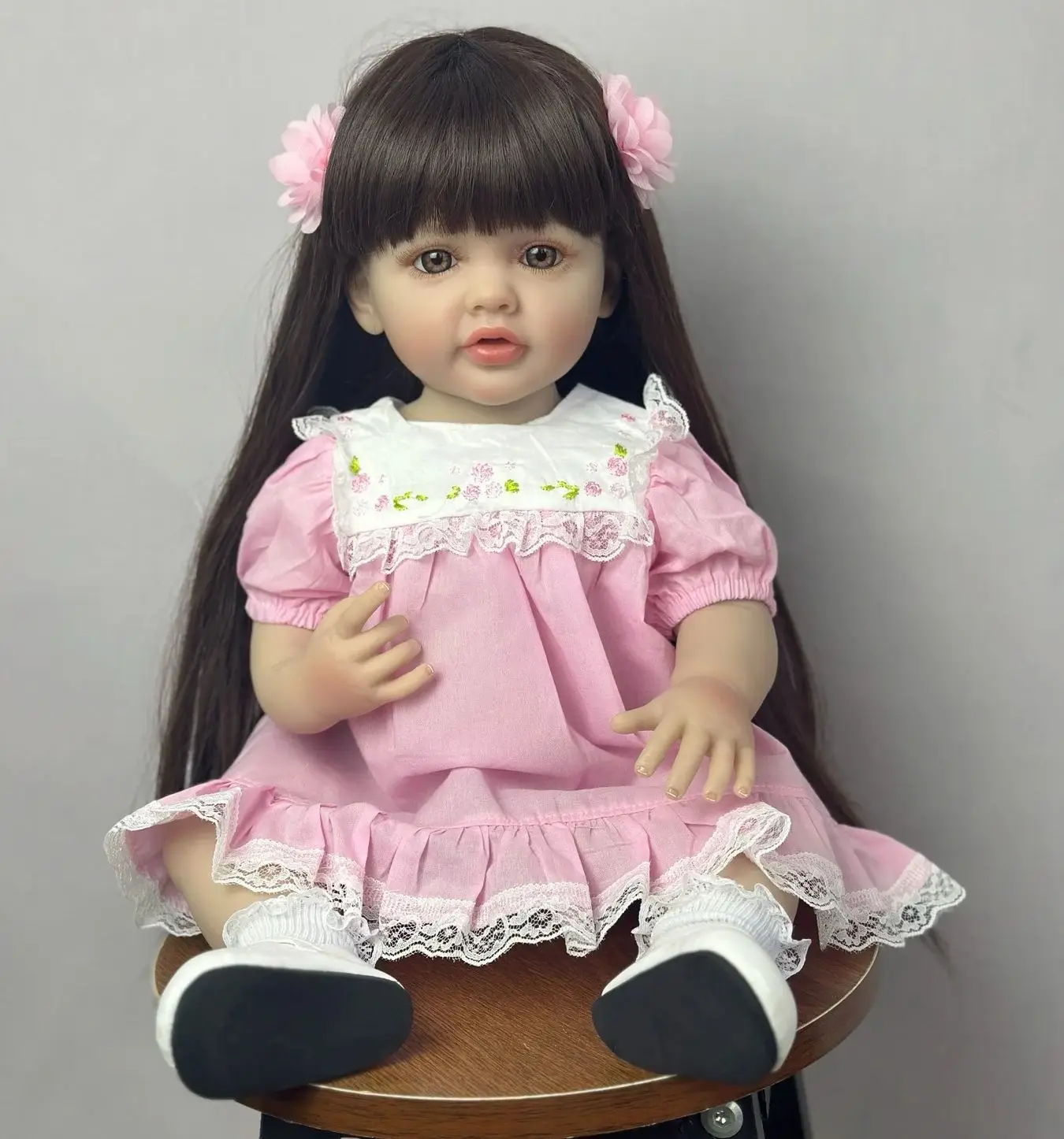 55 CM Soft Silicone Reborn Baby Girl Doll Lifelike 22 Inch Realistic Princess Toddler Art Bebe Christmas Gift for Child 4