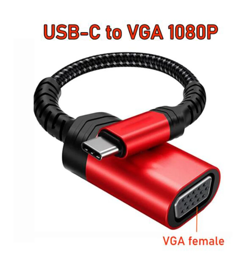 USB C إلى HDMI 4K 60Hz USB 3.1 نوع C إلى VGA DVI H...