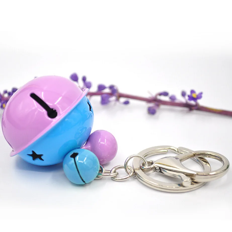 Title 20, Colorful Cat Dog Collar Bells Metal Paint Key R...
