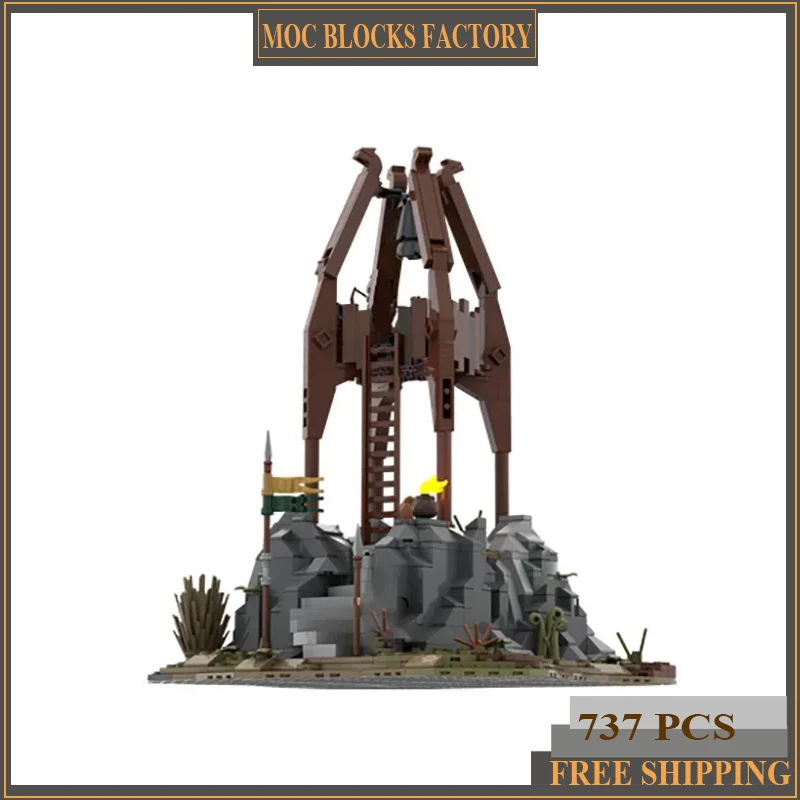 

Moc Building Blocks Magical Rings Movie Rohan Archer Tower Model Technology Bricks DIY Assembly Medieval Times LOTR Castle Toys
