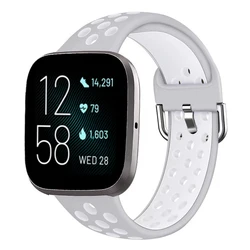 Breathable Silicone Sport Watch Strap Replacement in Vibrant Colors - Large (Grey-white)