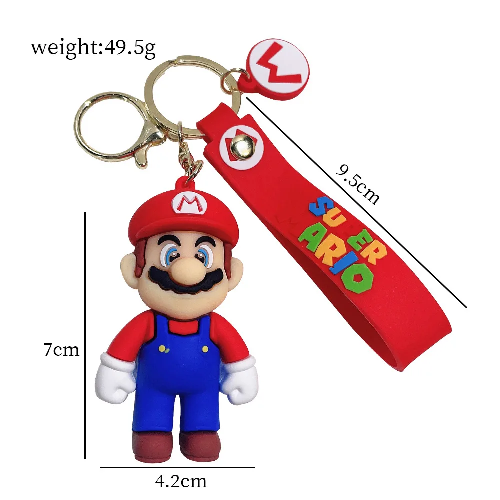 19 Styles Anime Keychain Mario Bros Luigi Toad Bowser Action Figure Model PVC Cartoon Bag Doll Pendant Toys Gift