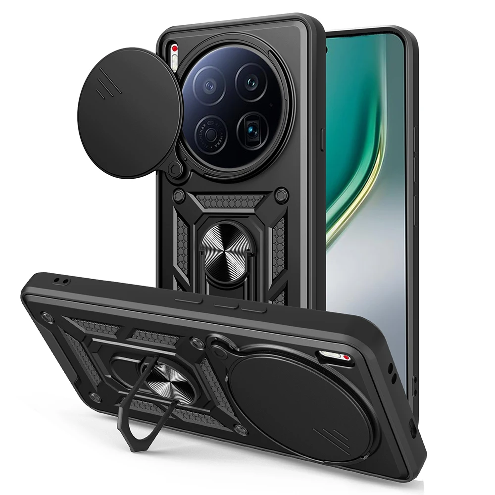 Slide Camera Protection Ring Stand Shockproof Cover Case