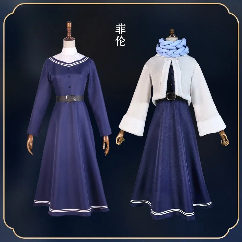 

Anime Sousou no Frieren Beyond Journey's End Fern Cosplay Costume Wig Snow Christmas Coat Dress Scarve Daily Women Witch Suit