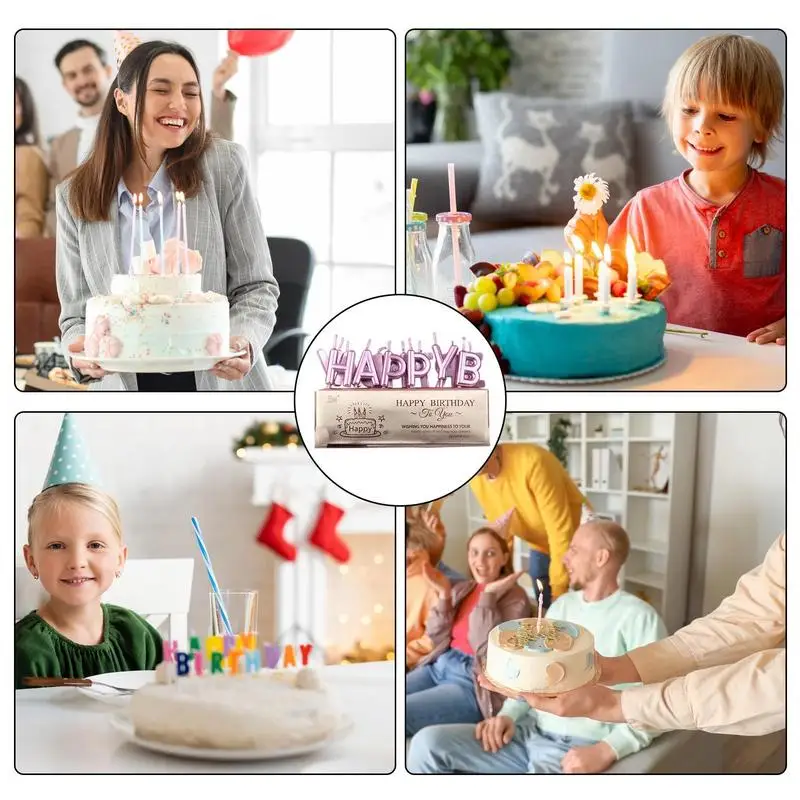 골드 문자 촛불 생일 파티 장식, 축하 촛불 문자 전문 케이크, 기념일 건강 문자 디자인