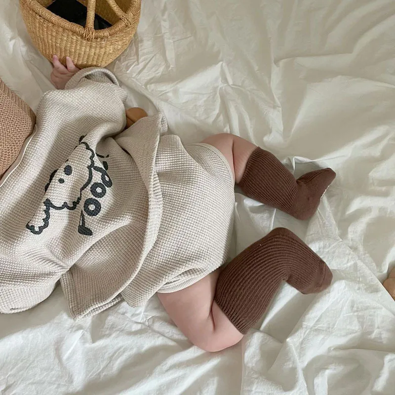 baby clothes penguin set 2022 Spring New Baby Cotton Waffle Cardigan Set Boy Cute Bear Print Tops Pants 2pcs Set Girl Summer Pp Pants Suit Infant Clothes baby floral clothing set
